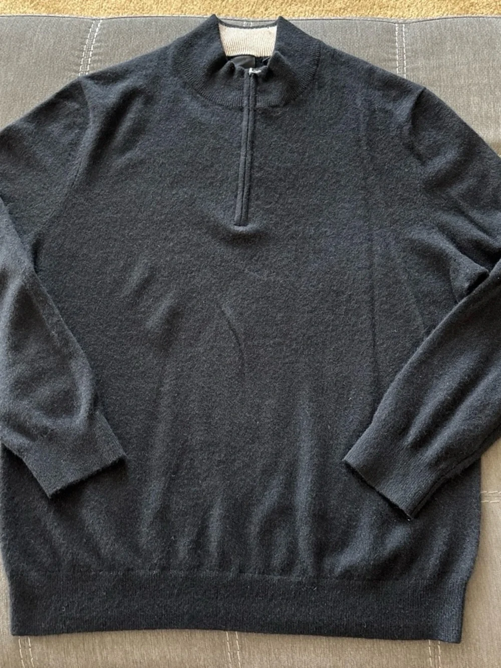 Dunning golf all season quarter zip sweater black cashmere man’s. XL_2